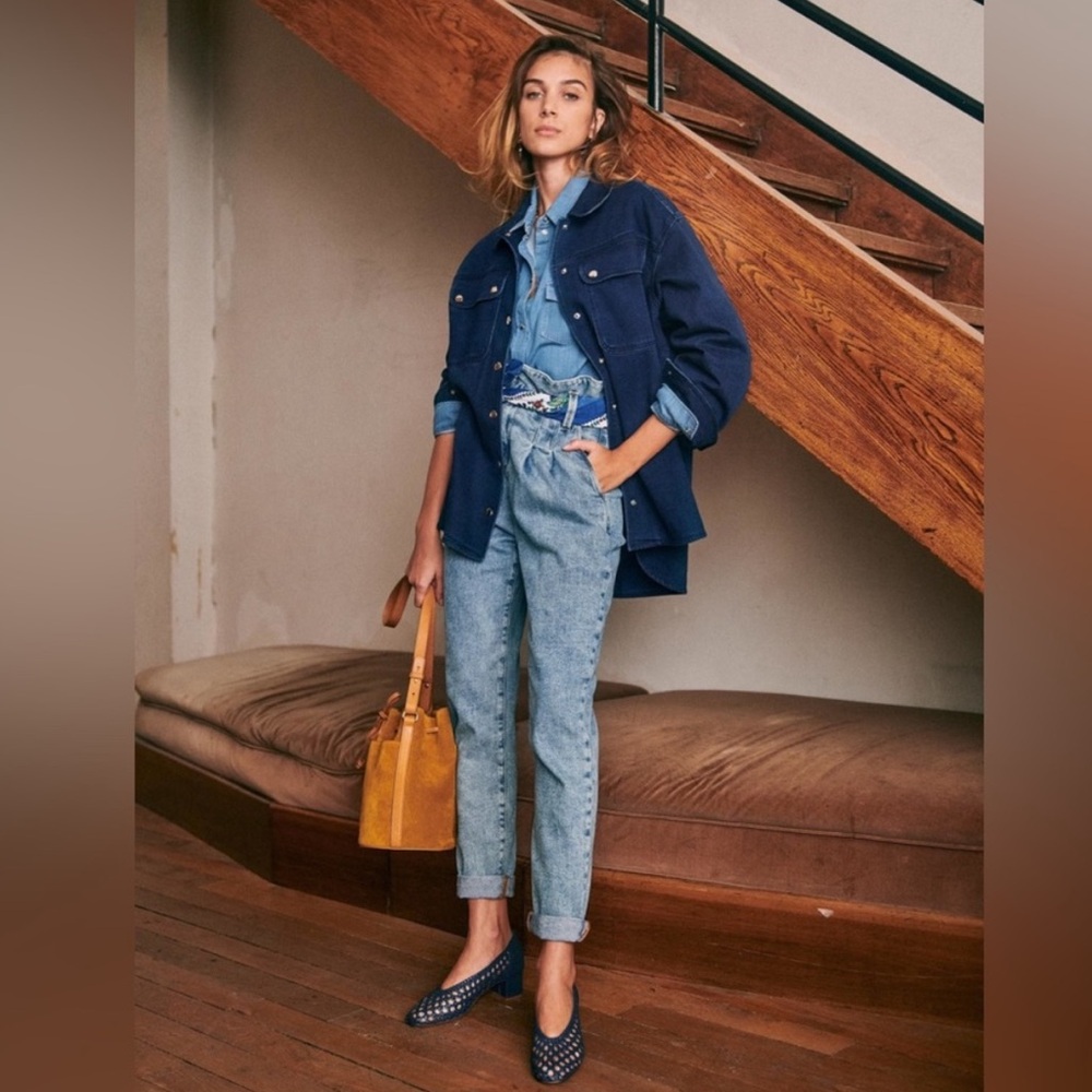 Sezane Austin Trousers Size 32 Denim